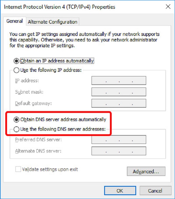 Change from automatic to specific addresses