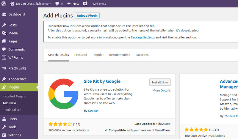 Google Site Kit Plugin